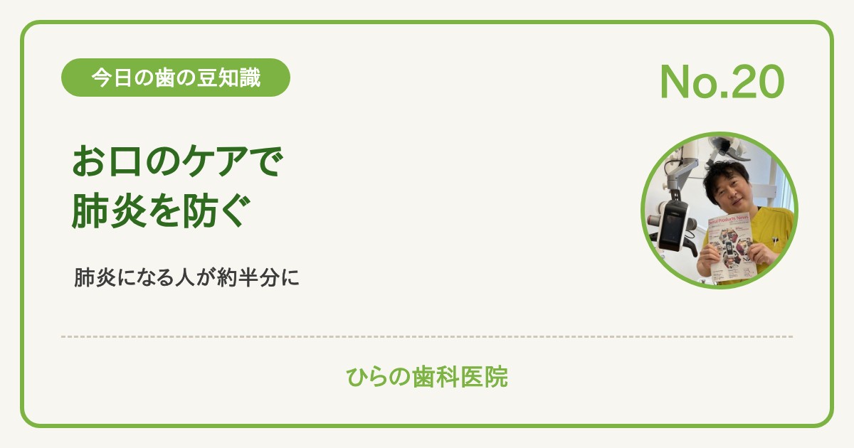 今日の歯の豆知識 No.20